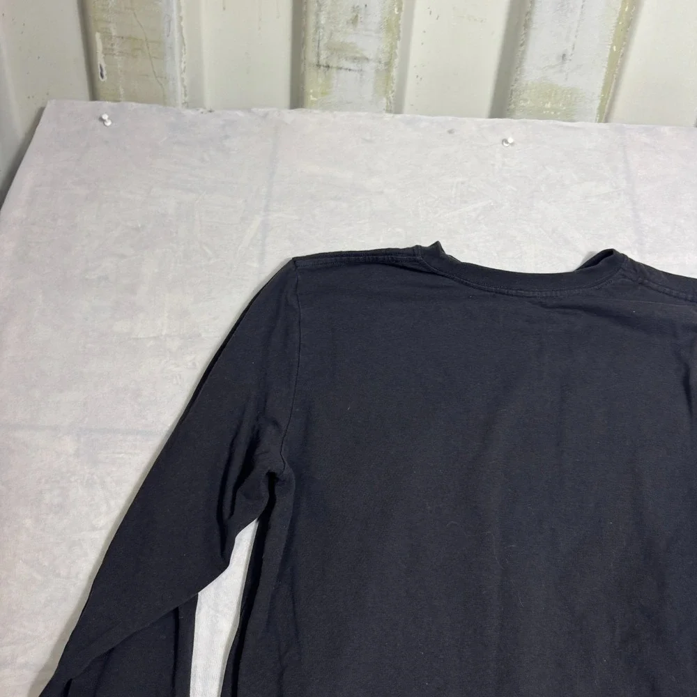 The North Face Mens T-Shirt Black Long Sleeve Everyday Comfort Graphic Tee Large